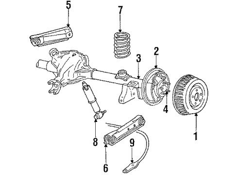 1990 Cadillac Brougham Rear Suspension Components, Stabilizer Bar Seal Kit Steering Diagram for 1611146