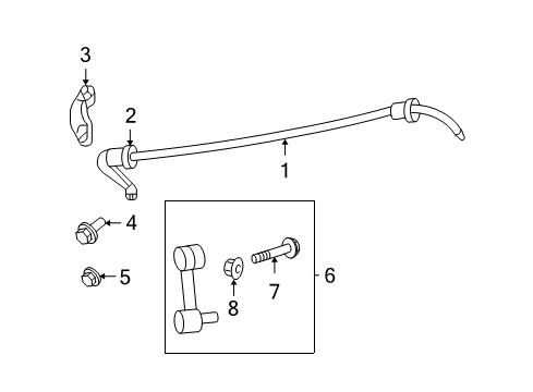 2010 Ford Fusion Stabilizer Bar & Components - Rear Stabilizer Link Bolt Diagram for -W302134-S300