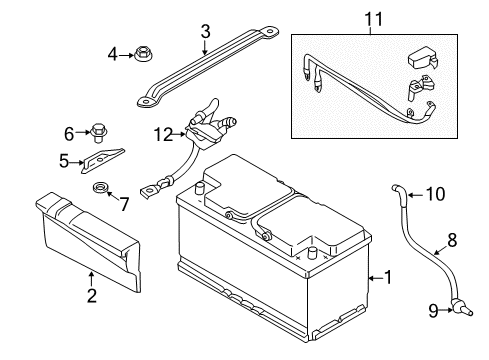 2017 BMW M2 Battery Battery Cable Diagram for 61129348761