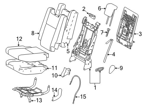 2015 Toyota Highlander Third Row Seats Seat Cushion Pad Diagram for 79245-0E010
