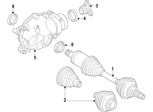 2009 BMW X6 Front Propeller Shaft Front Differential Diagram for 31507613576