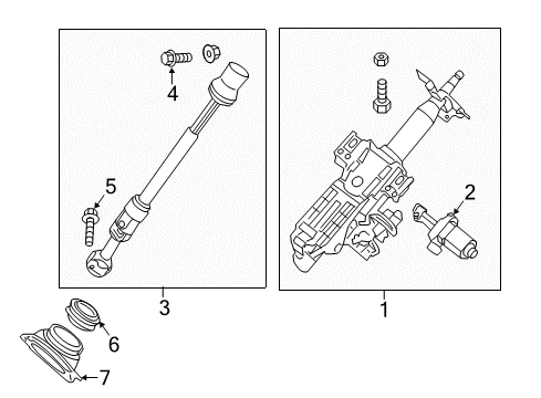 2018 Nissan Pathfinder Steering Column & Wheel, Steering Gear & Linkage Column-Steering Tilt Diagram for 48810-3KA1B