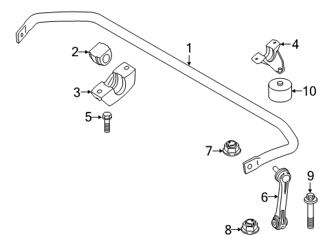 2017 BMW 530i xDrive Stabilizer Bar & Components - Rear VIBRATION ABSORBER Diagram for 33506861489