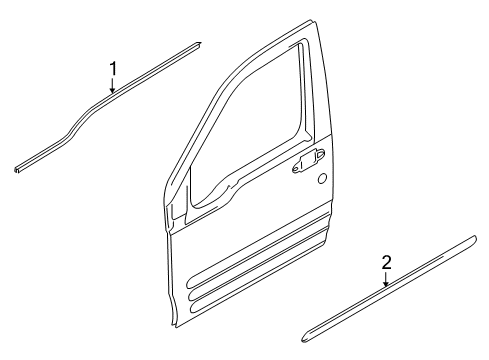 2013 Ford Transit Connect Exterior Trim - Front Door Belt Weatherstrip Diagram for 2T1Z-5821453-A