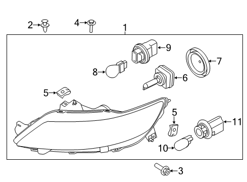 2016 Ford Taurus Headlamps Headlamp Assembly Diagram for FG1Z-13008-E