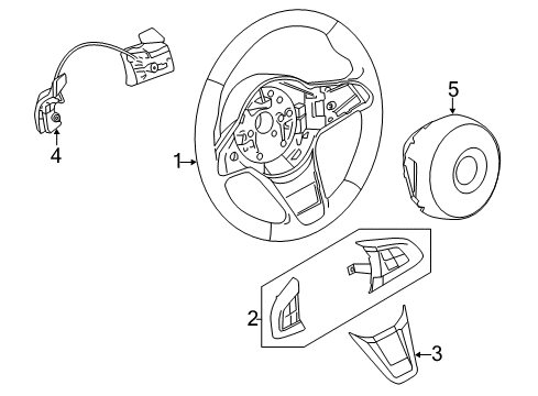 2015 BMW Z4 Cruise Control System Cover, M Steering Wheel, Black Diagram for 32307842544