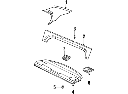 1996 BMW 318i Interior Trim - Quarter Panels Trim Panel Column, Rear Right Diagram for 51432258112