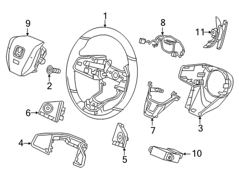 2020 Honda CR-V Steering Column & Wheel, Steering Gear & Linkage Grip (Deep Black) Diagram for 78501-TLB-C30ZA