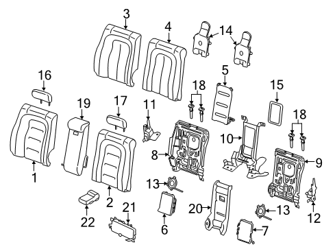2020 Lincoln Continental Rear Seat Components Seat Back Frame Diagram for GD9Z-96613A38-B
