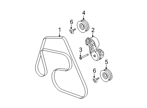 2008 Mercury Grand Marquis Belts & Pulleys Serpentine Belt Diagram for 6W7Z-8620-BA