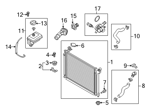 2017 Hyundai Sonata Radiator & Components Hose Assembly-Radaator, Lower Diagram for 25415-C2300