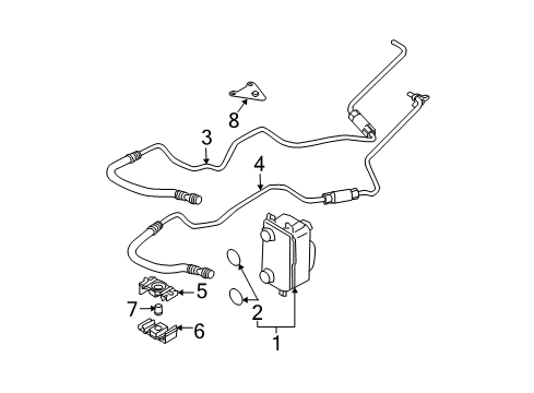 2010 BMW 550i Trans Oil Cooler Transmission Oil Cooler Diagram for 17117534896