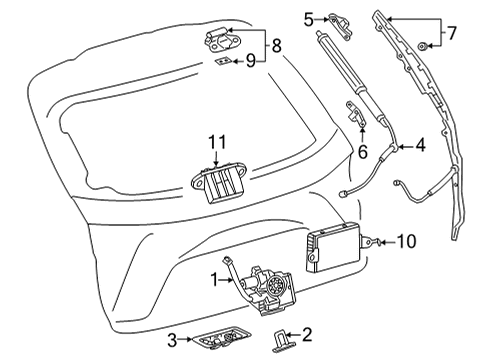 2022 Lexus NX350h Lock & Hardware BRACKET, BACK DOOR D Diagram for 68947-78030