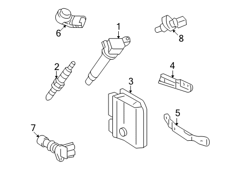 2011 Toyota Venza Powertrain Control ECM Upper Bracket Diagram for 89667-0T010