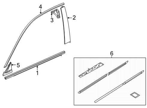 2022 Honda Civic Exterior Trim - Front Door GUARD, DR *B593M* Diagram for 08P20-T20-1H0