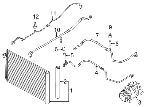 2013 BMW 528i Air Conditioner Condenser, Air Conditioning Diagram for 64536805453