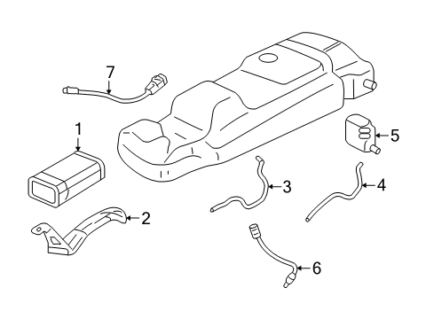 2005 Buick Rendezvous Emission Components Vacuum Hose Diagram for 12571787