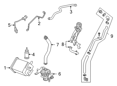2010 Chevrolet Impala Emission Components Hose & Tube Assembly Diagram for 12612165