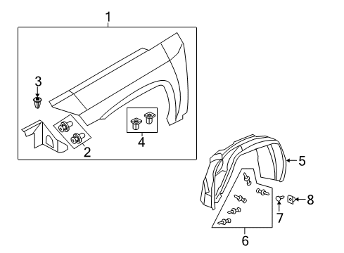 2009 Jeep Patriot Fender & Components Shield-Splash Diagram for 5116245AF