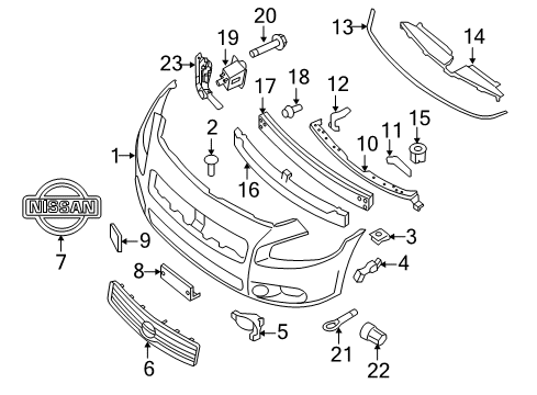 2011 Nissan Maxima Automatic Temperature Controls Bracket-Front Bumper Side, RH Diagram for 62226-9N00A