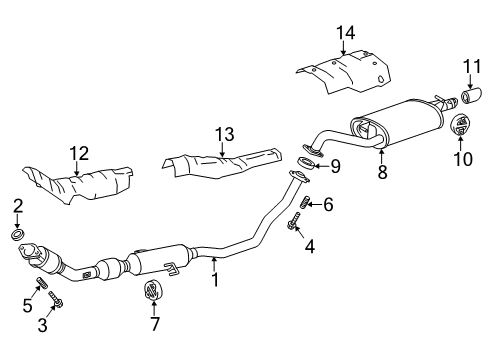 2019 Toyota Corolla Exhaust Components Heat Shield Diagram for 58153-02230