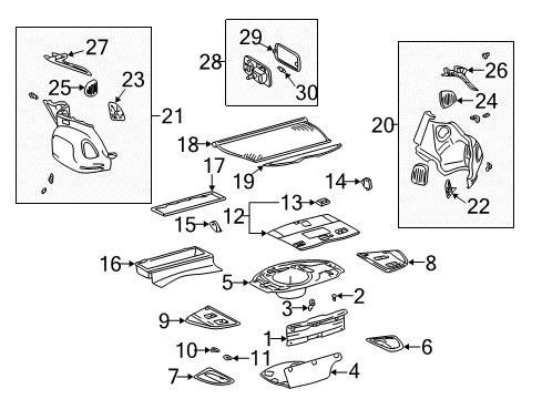 2004 Lexus IS300 Interior Trim - Rear Body Lamp Assembly, Rear Room Diagram for 81250-12030-C0