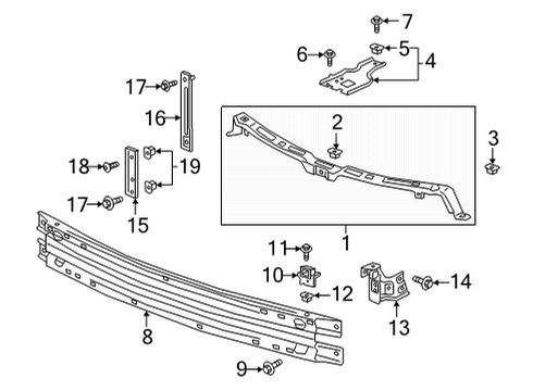 2022 Buick Enclave Bumper & Components - Front Front Panel Bolt Diagram for 11570774