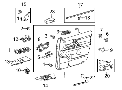 2019 Toyota Land Cruiser Rear Door Interior Lamp Diagram for 81080-62010