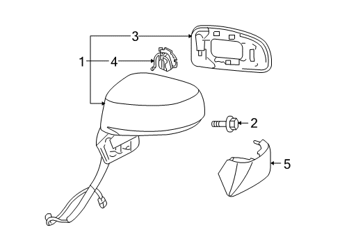 2012 Nissan Versa Outside Mirrors Mirror - Skull Cap RH Diagram for 96301-EL12B