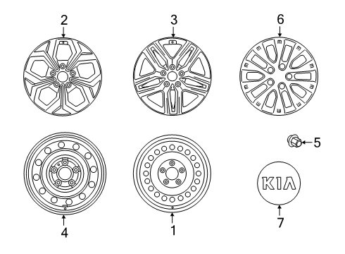 2022 Kia Forte Wheels, Covers & Trim WHEEL ASSY-ALUMINIUM Diagram for 52910M7700