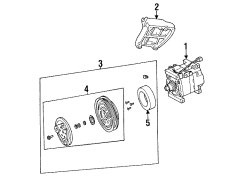 1996 Ford Aspire A/C Compressor Compressor Diagram for F4BZ19703A