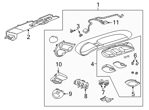 2000 Ford Excursion A/C & Heater Control Units Dash Control Unit Diagram for YC3Z-19980-BA