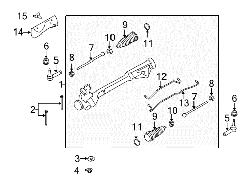 2010 Lincoln MKT Steering Column & Wheel, Steering Gear & Linkage Boot Diagram for 8G1Z-3K661-A