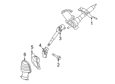 2011 Scion xD Steering Column & Wheel, Steering Gear & Linkage Steering Column Diagram for 45200-52700