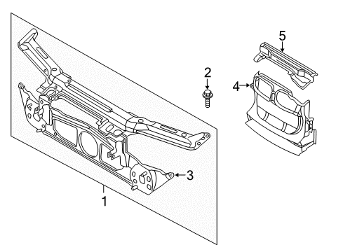 2003 BMW 325Ci Radiator Support Front Panel Diagram for 51717111691