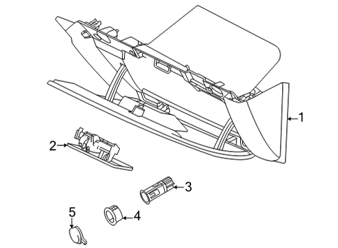 2018 Ford E-350 Super Duty Glove Box Glove Box Diagram for 9C2Z-1506024-AA