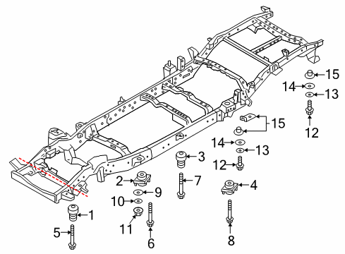 2017 Nissan Titan Frame & Components Washer Body Mounting Diagram for 01311-00881
