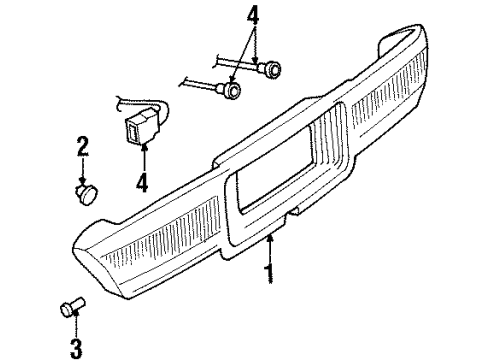 1999 Buick LeSabre Backup Lamps Lamp Asm-Back Up & Tail (W/ Rear License Plate Pocket) Diagram for 5978403