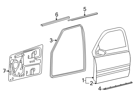 2009 Dodge Ram 2500 Front Door WEATHERSTRIP-Door Belt Diagram for 55276203AH