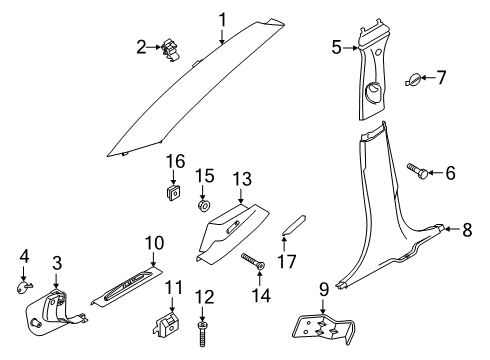 2020 Alfa Romeo Giulia Interior Trim - Pillars Nut-Hexagon Diagram for 6510952AA
