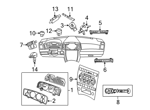 2006 Jeep Grand Cherokee Instruments & Gauges Cluster Diagram for 56054009AH