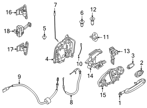 2021 BMW M440i Front Door Countersunk Head Screw Diagram for 07149476994