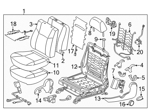 2013 Toyota Tacoma Front Seat Components Cushion Cover Diagram for 71072-04200-B2