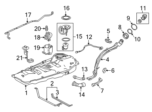 2016 Lexus NX300h Fuel Supply Fuel Tank Sub-Assembly Diagram for 77001-78070