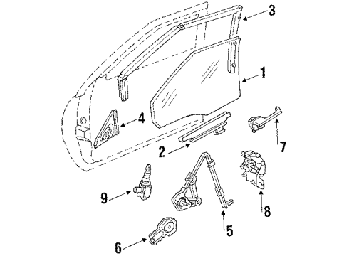 1989 Buick LeSabre Front Door Switch Module Front Door Window 2-Button *Black Diagram for 20731006