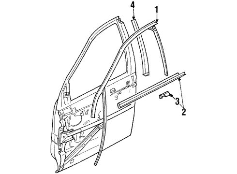 1999 Saturn SL Exterior Trim - Front Door Sealing Strip Asm, Fr Diagram for 21160201