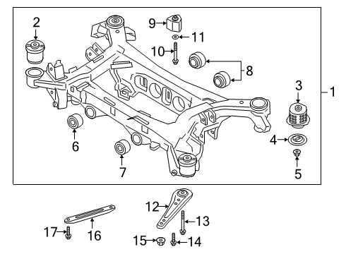 2019 Kia K900 Rear Crossmember STOPPER-LWR Diagram for 55485J6000