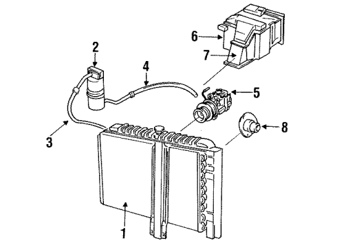 1991 Dodge B150 Air Conditioner Line Assembly-AUXILARY A/C Diagram for 4773323