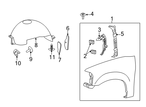 2013 Ford Expedition Fender & Components Fender Screw Diagram for -W709027-S424