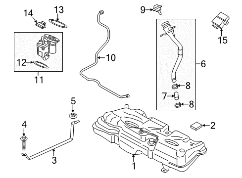 2014 Mini Cooper Fuel System Components O-Ring Diagram for 07147372818